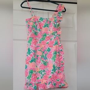 Lilly Pulitzer Floral Mini Dress in Pink and Green